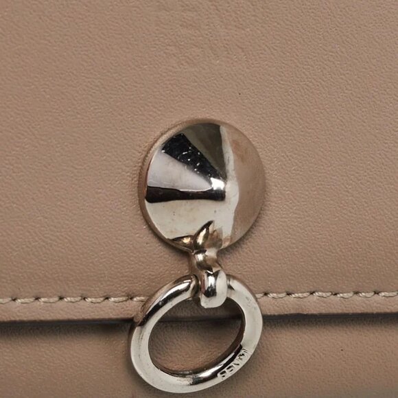 Fendi Beige Leather Studded Continental Wallet On Chain - Picture 10 of 12